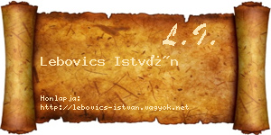 Lebovics István névjegykártya